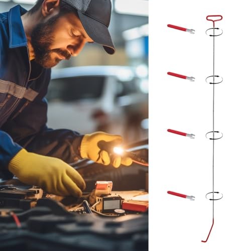 Car Long Reach Tool, 67" Multi-Function Automotive Emergency Tool, Red