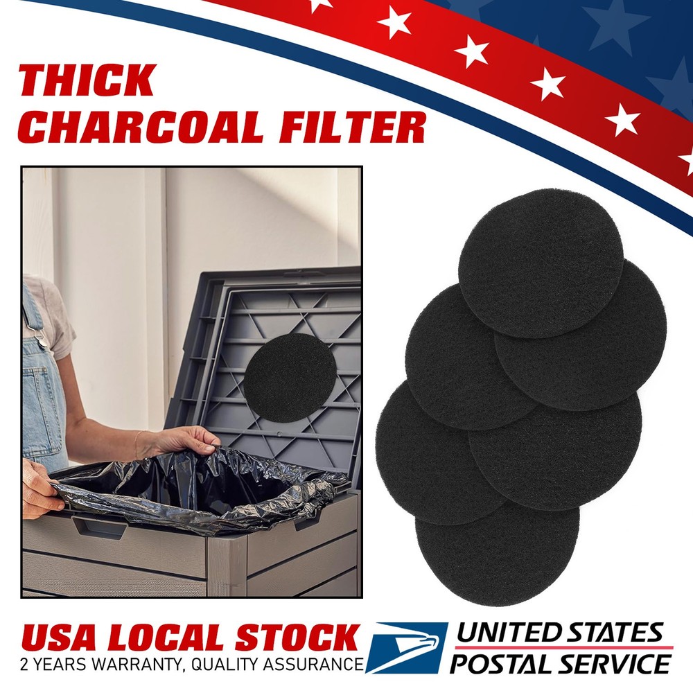 Kitchen Compost Bin Charcoal Filter, Spare Activated Carbon Filter, 6 Pieces Set
