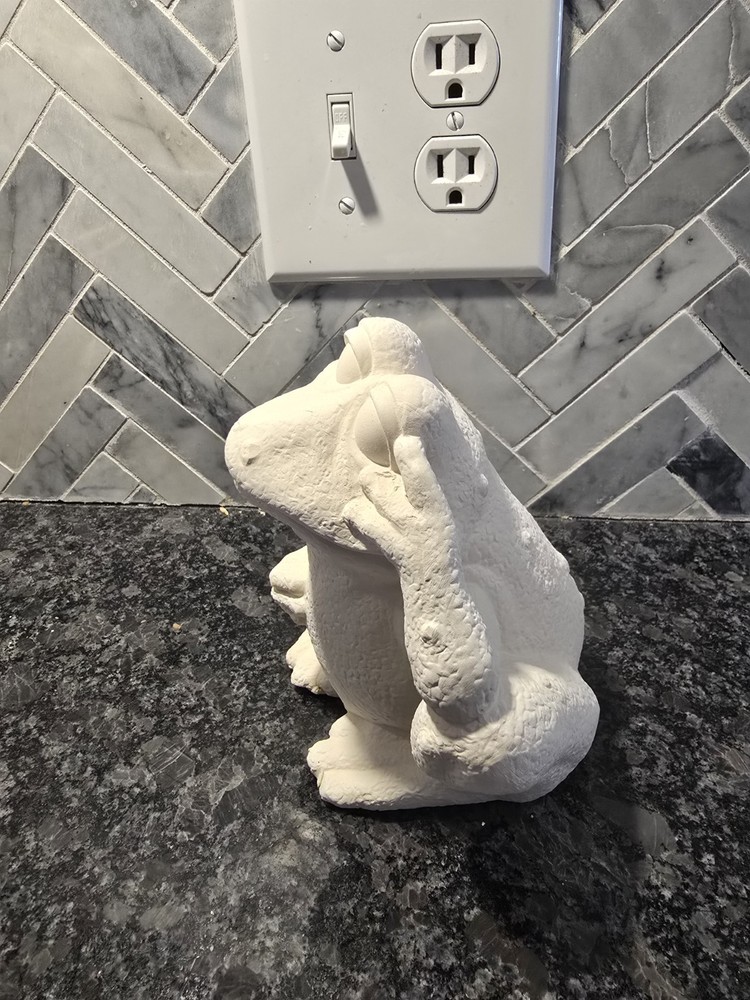 Thinking Frog 6" Ceramic Bisque Ready To Paint
