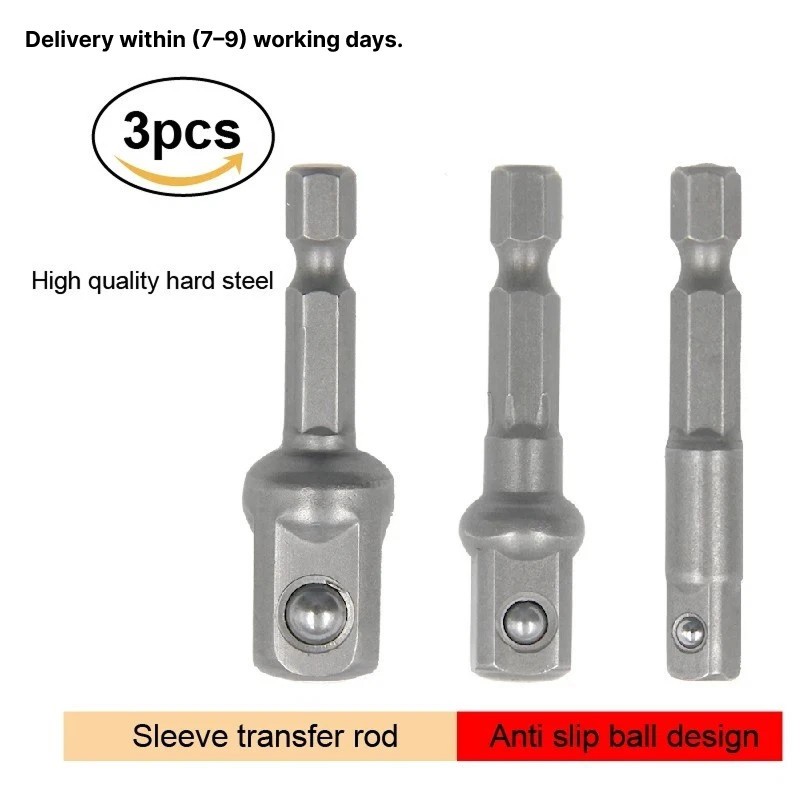 1/4" 3/8" 1/2" Socket Adapter Drill BIts Set Hex Shank Impact Driver Tools - NEW