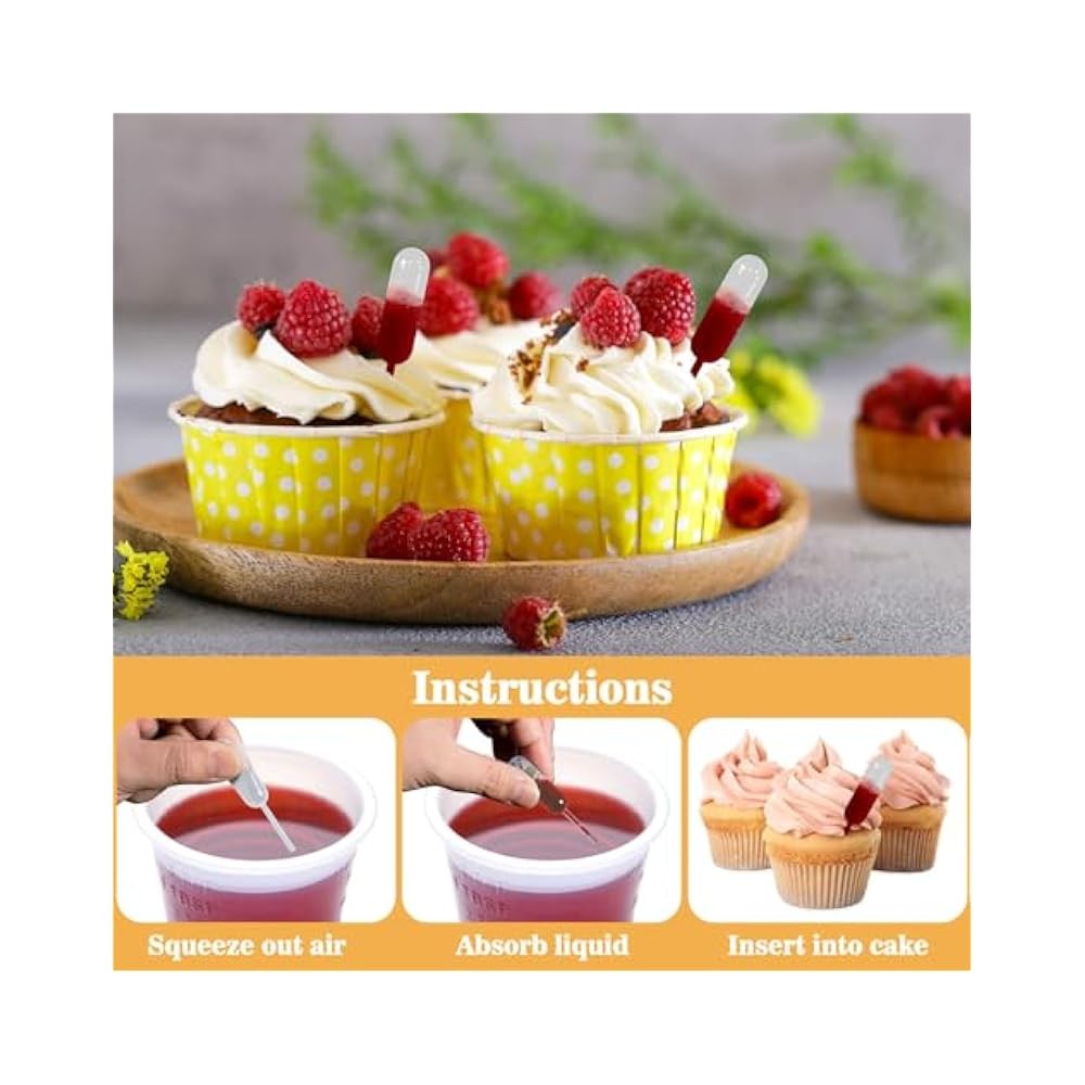 Disposable Cupcake Pipettes, 4ml, Perfect for Jam, Alcohol, & Creative Baking