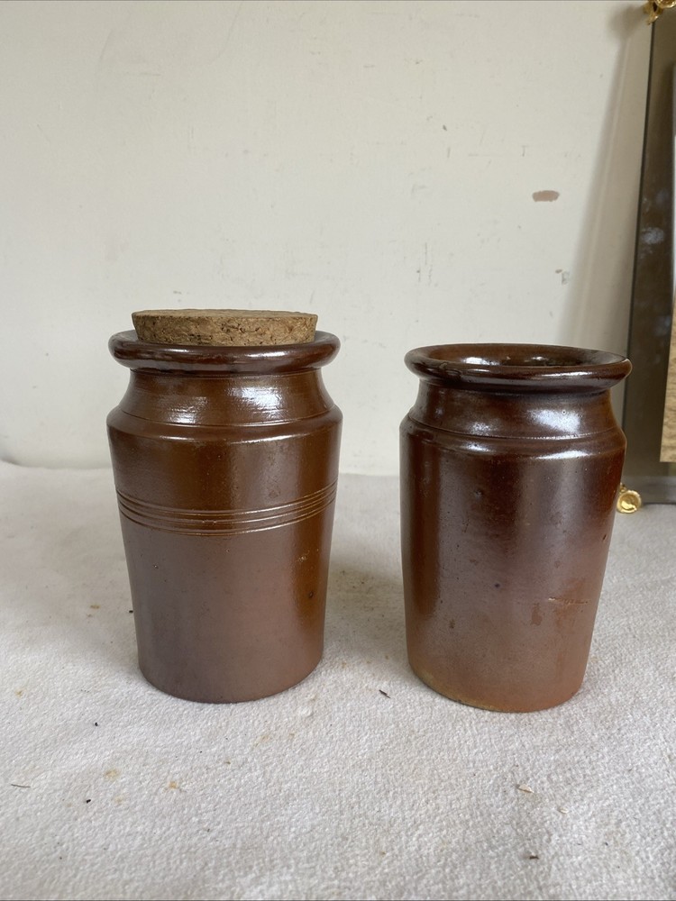 Two Stoneware Glazed Pots