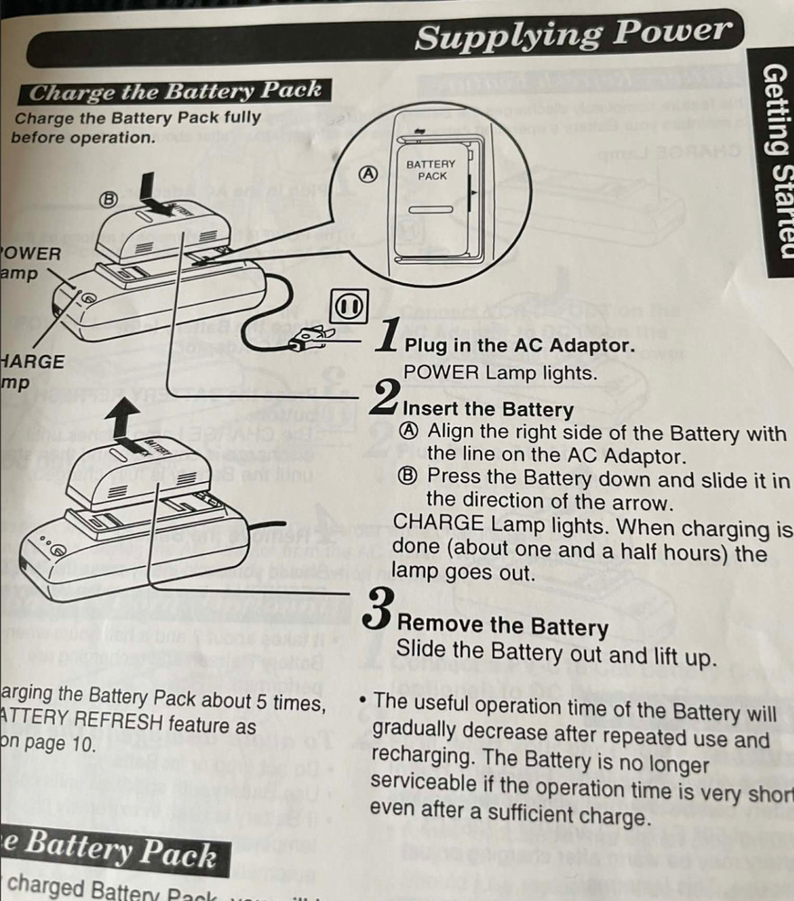 Manual ONLY Panasonic Palmcorder PalmSight PV-L558 Operating Instructions Guide