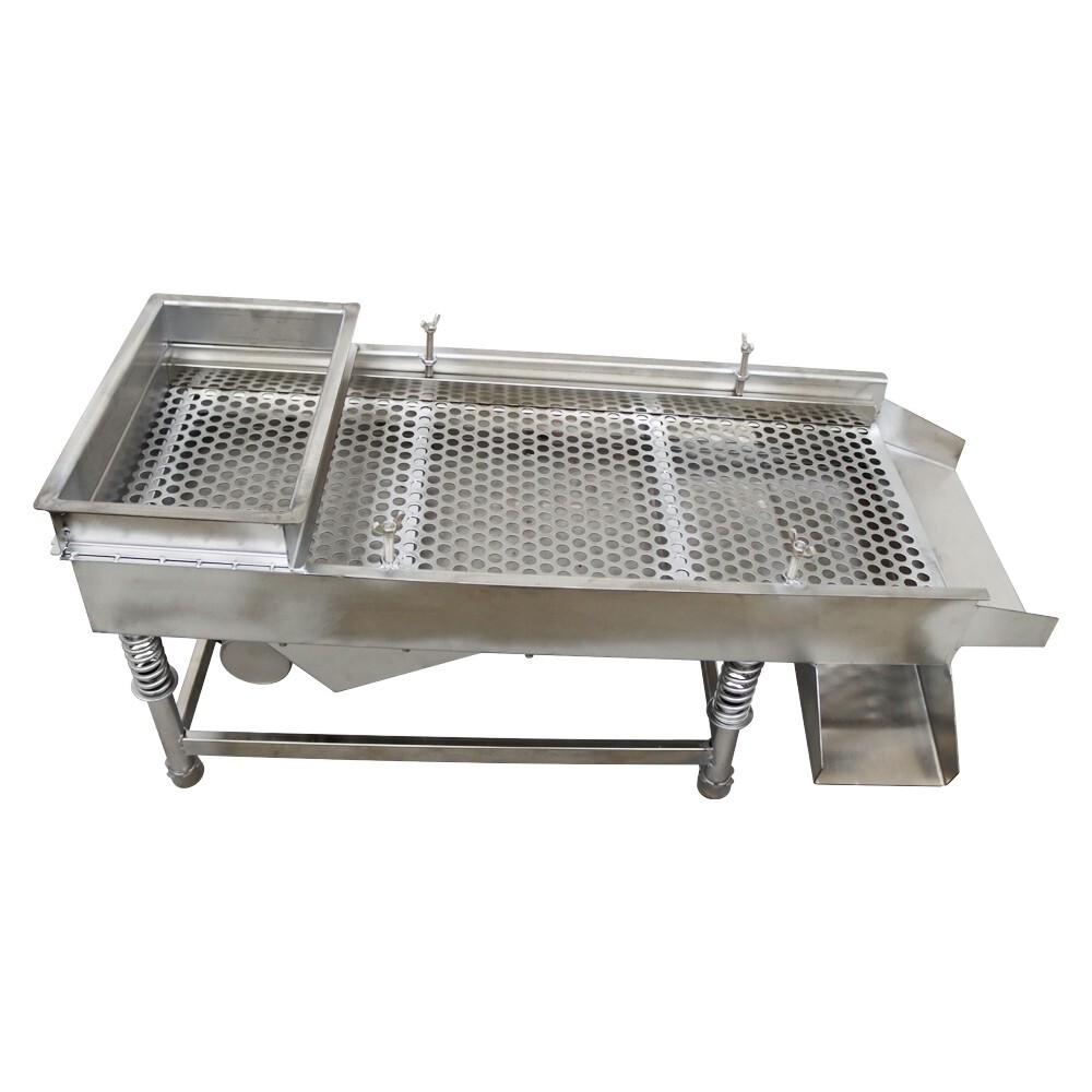 One Layer Small Stainless Steel Linear Vibrating Screen 12mm Sieve Deck Shaker