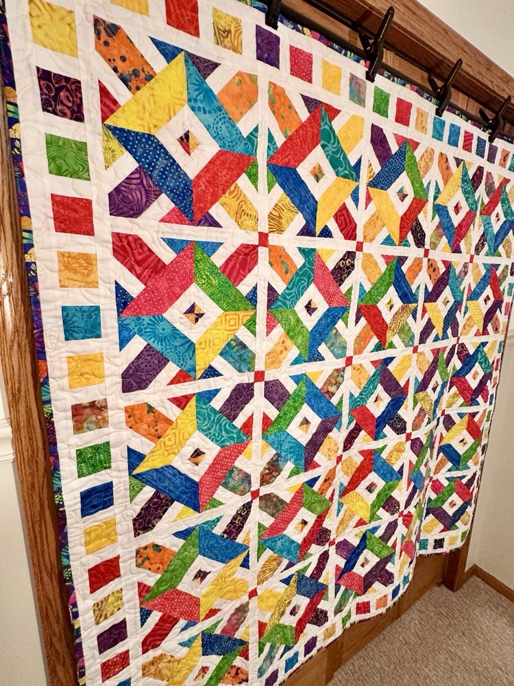 Handmade Patchwork Cotton Quilt Butterflies And Batiks