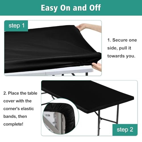 Fitted Rectangle Tablecloths, 6 Packs Elastic Vinyl Table Cloth with Flannel