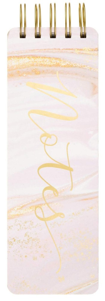 Pink Marble Hardcover Spiral Notebook 300 Pages Compact Note Taking Notepad