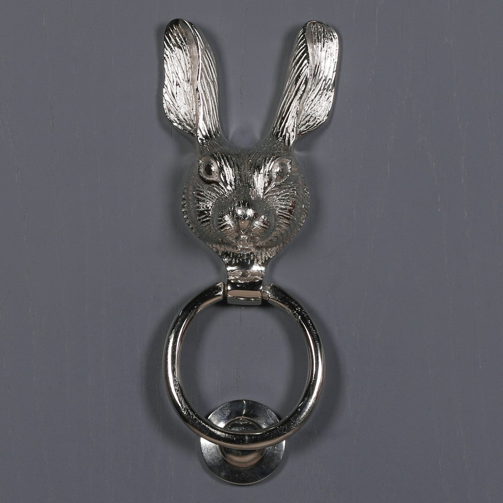 Classical Solid Brass Chrome Finish Rabbit Hare Door Knocker Country Style