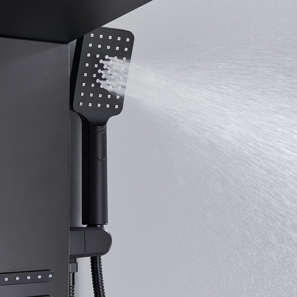 LED Shower Panel Tower System Rainfall Head Massage Shower System Body Jet