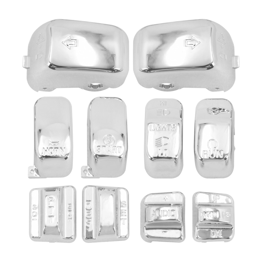 10x Replacement Switch Button Chrome Cap For Harley Touring Softail Dyna 96-2013