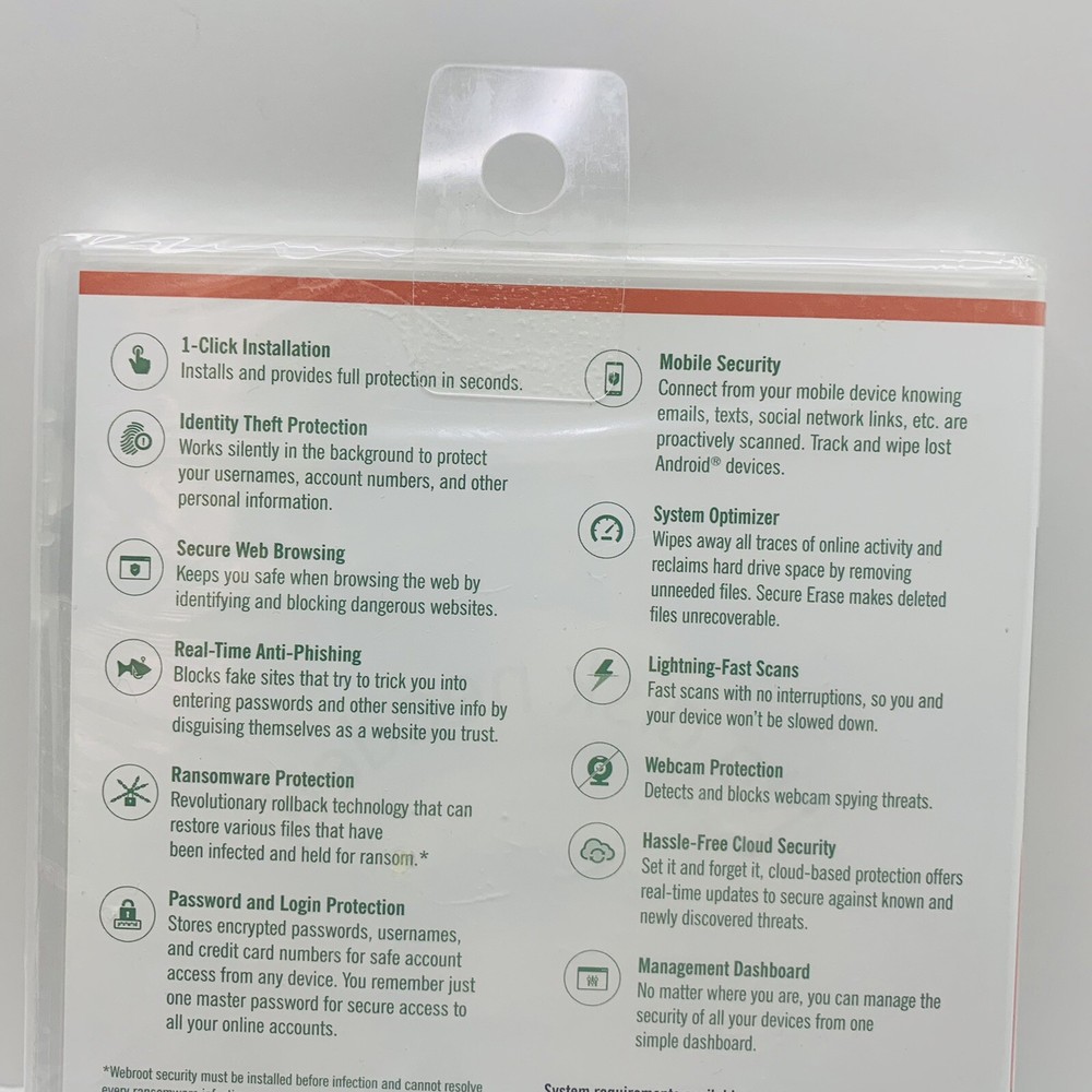 Webroot Secure Internet Security PLUS 3 Devices New Sealed