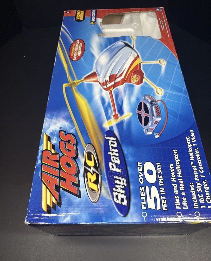Air Hogs Sky Patrol RC Helicopter 2002 Spin Master Complete