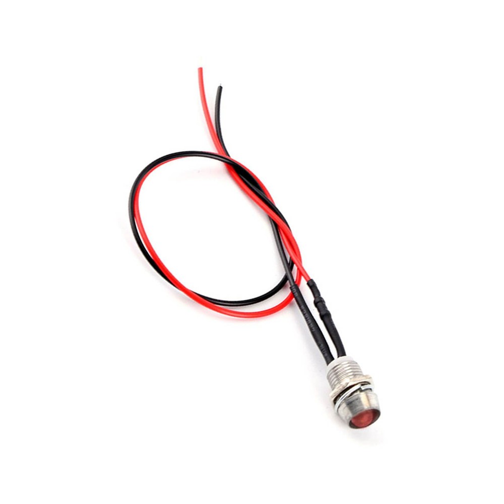 Car 4 Pcs 12v 8mm LED Panel Dash Warning Light Indicator Lamp Car Van Red