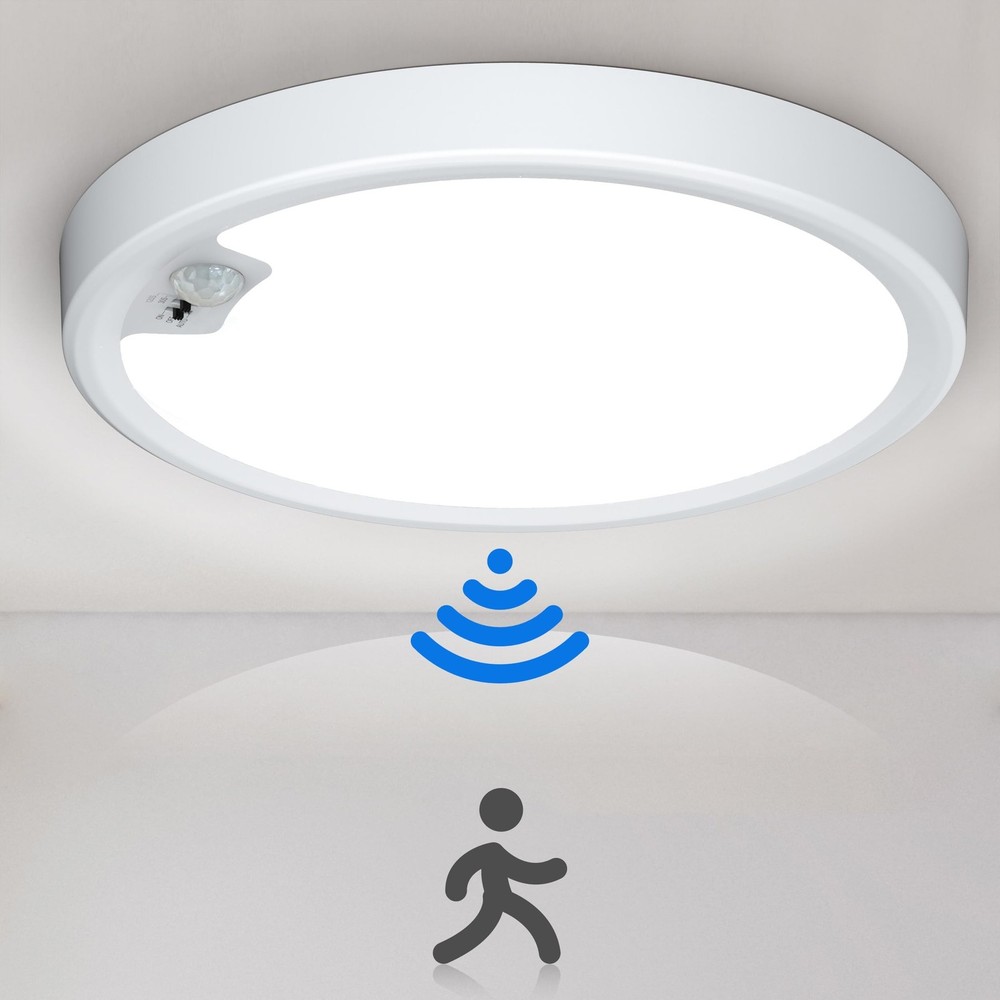 Motion Sensor Ceiling Light Wired, LED Flush Mount Ceiling Light Fixture 18W/...