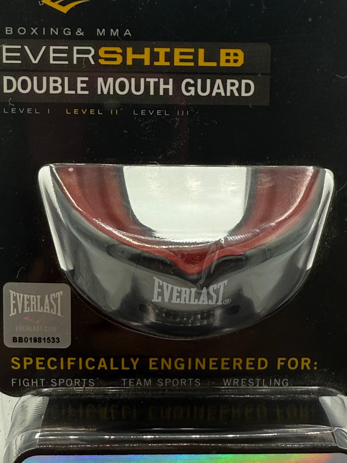 NEW SEALED Everlast Evershield Double Mouthguard & Case Red Boxing & MMA