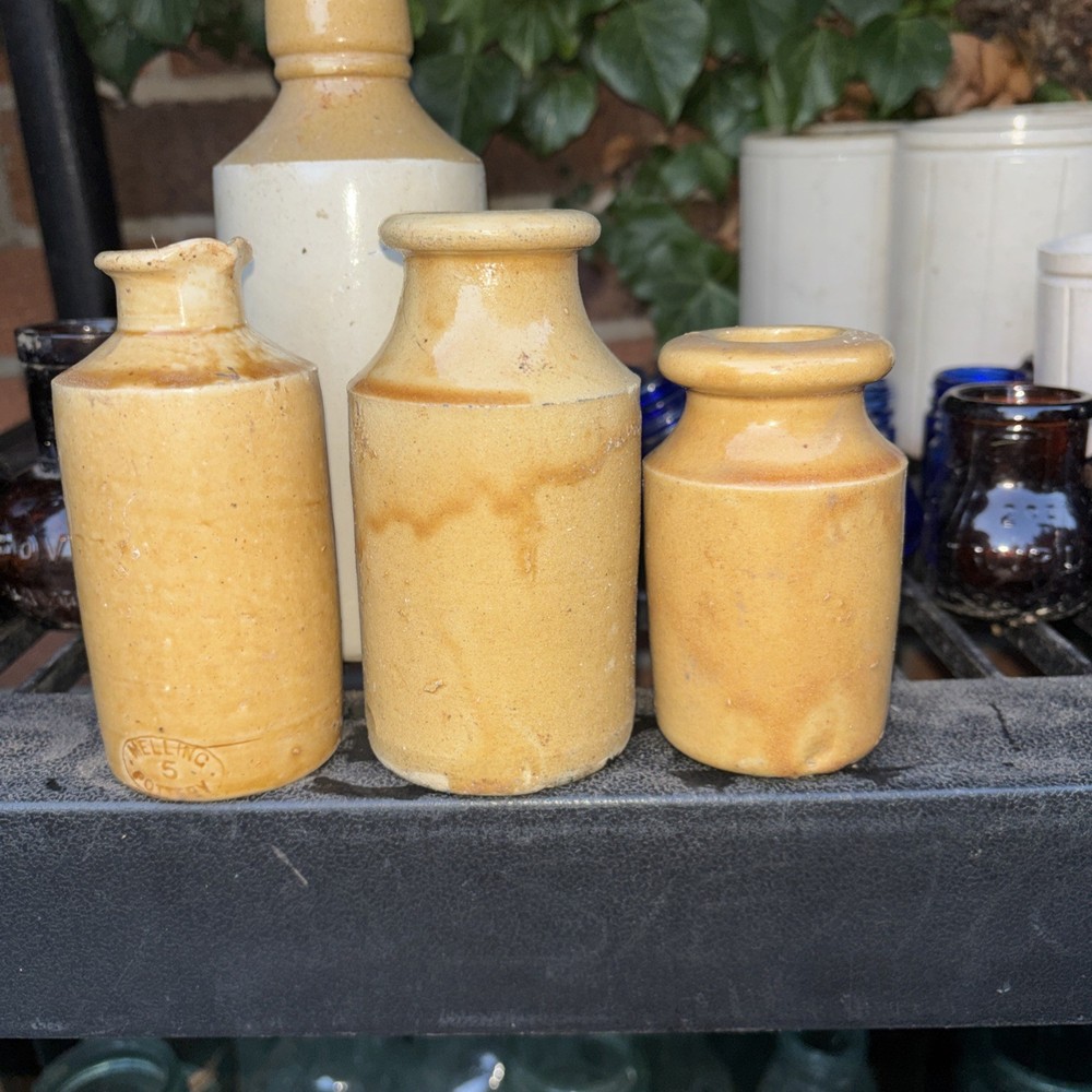 Victorian ironstone ink bottles