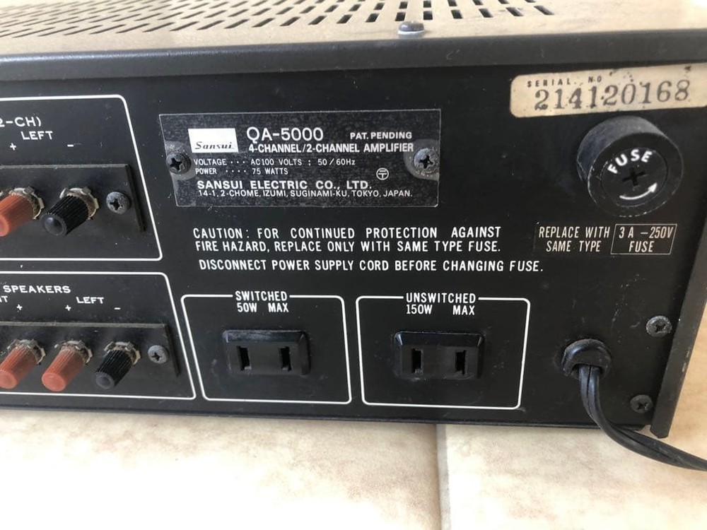 Sansui QA-5000 Amplifier Used Japan Genuine