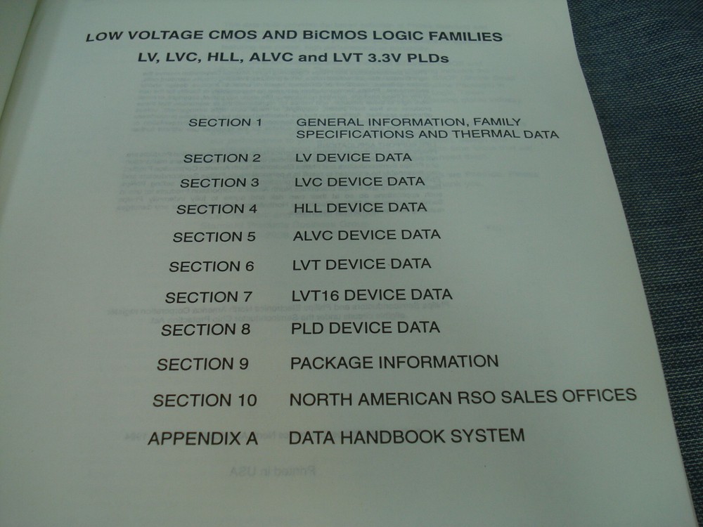 Philips Low voltage CMOS & BiCMOS logic Data Handbook 1995 LQQK!!