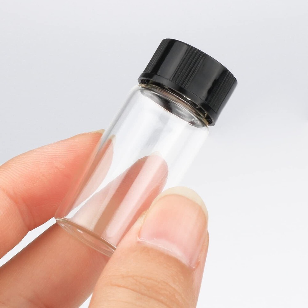 50x 3ml Mini Small Clear Glass Bottles Empty Sample Vials Jars with Screw Caps