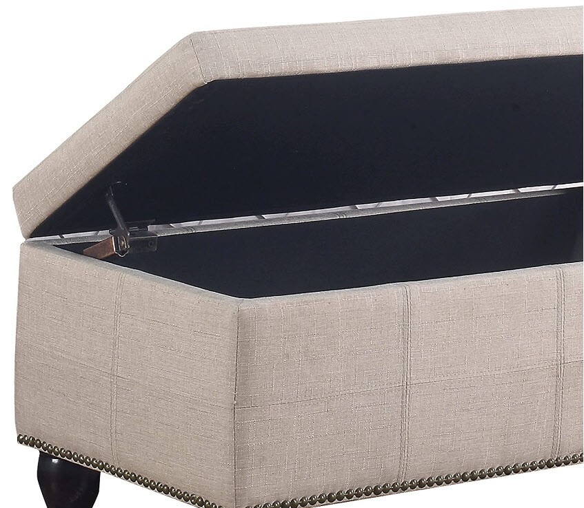 Rosevera Berta Upholstered Tufted Top Nailhead Rectangular Bench