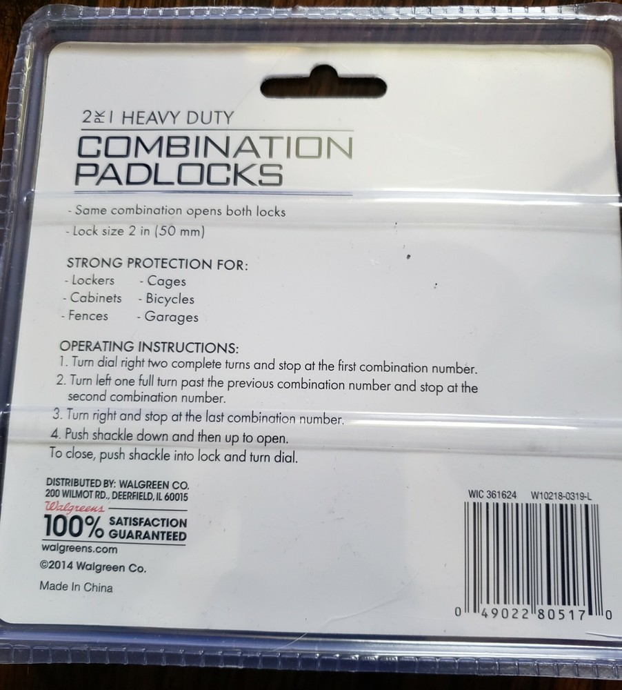 2 pack Heavy Duty Combination Padlocks