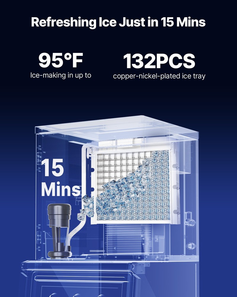 VEVOR Commercial Ice Maker Machine - Head 300 lbs/Day Self-Cleaning Ice Maker
