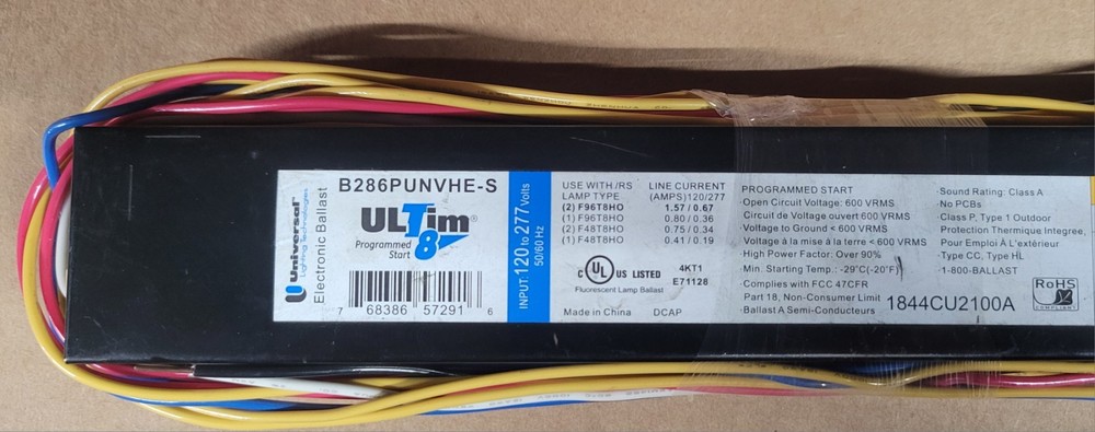 Universal Lighting Technologies B286PUNVHE-S Electronic Ballast