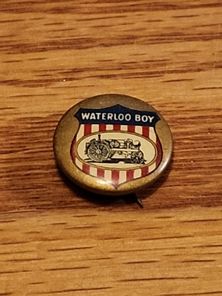 Vintage Waterloo Boy Tractor Pinback