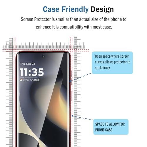 2 Pack 3D Compatible with/2023 Screen Protector,3D Full Motorola Edge 2024