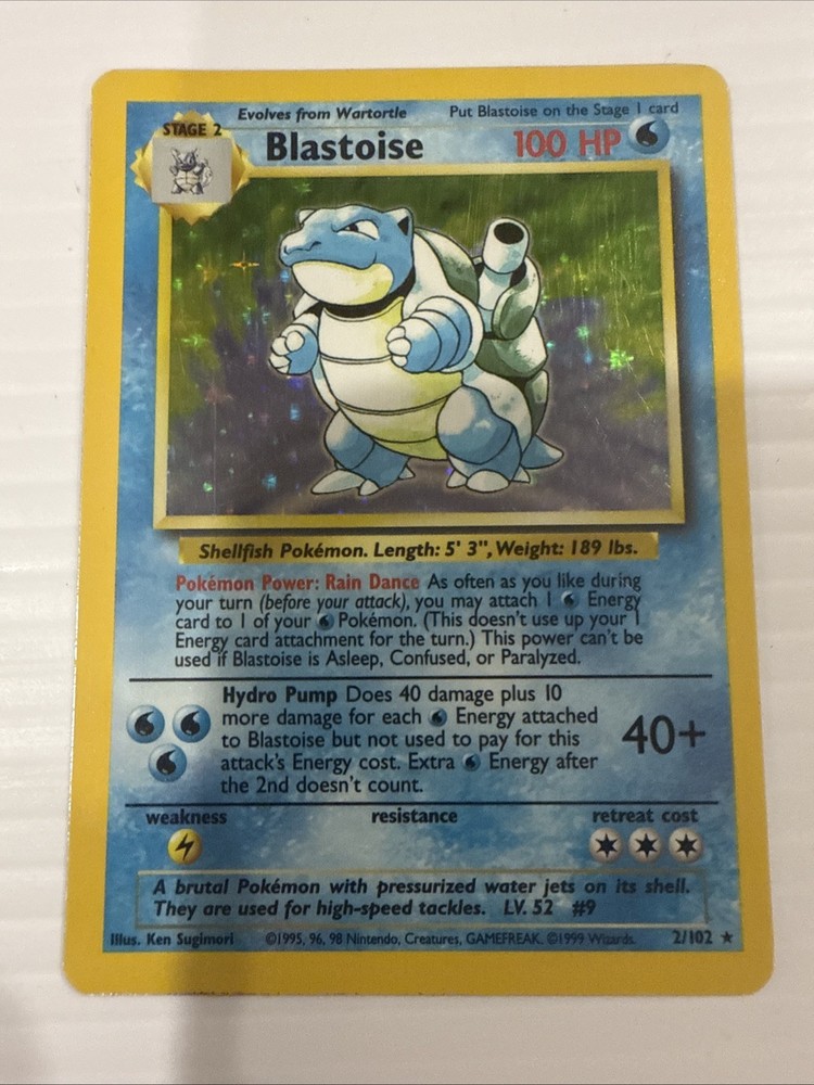 Pokemon Blastoise Base Set Holo Rare 2/102
