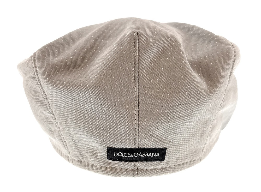 Dolce & Gabbana Light Grey Dot Pin Flat Cap-One Size