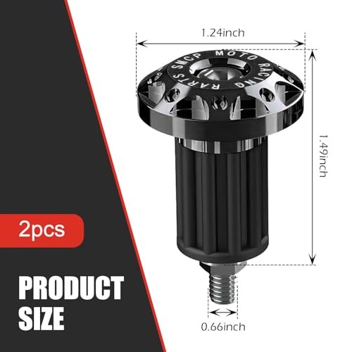Universal Motorcycle Bar End Plug, Shockproof Handlebar End Caps, 2 PCS Black