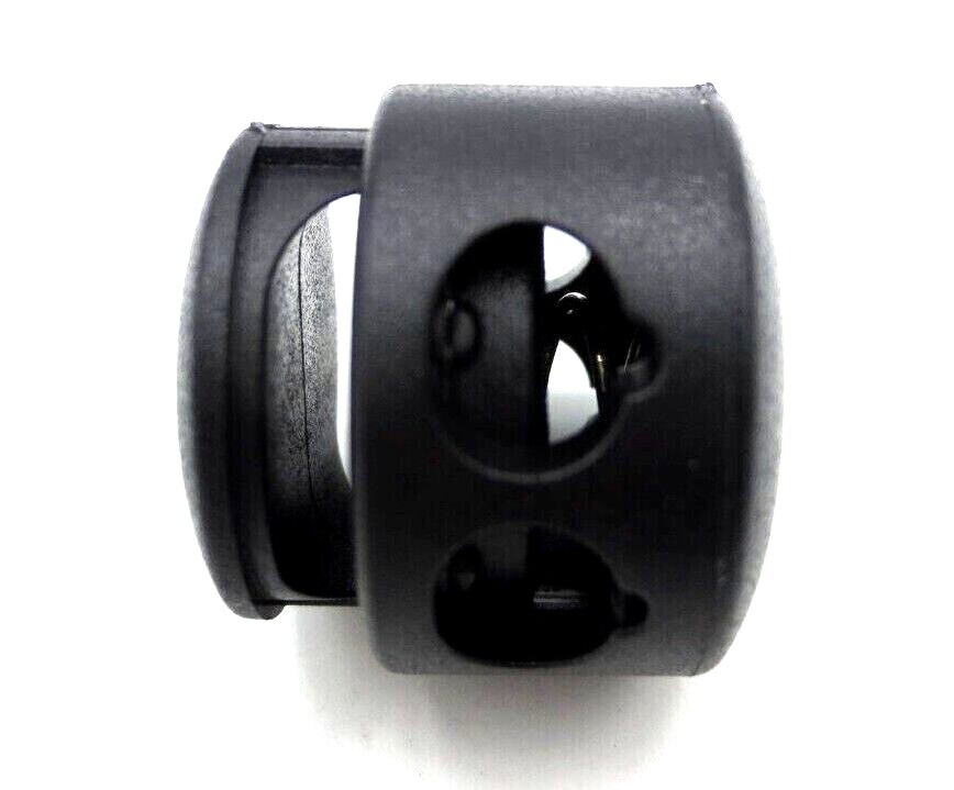 Spring Loaded Slide Lock 2 Hole - Fit Up To 7/32" Thick String - Durable! Black