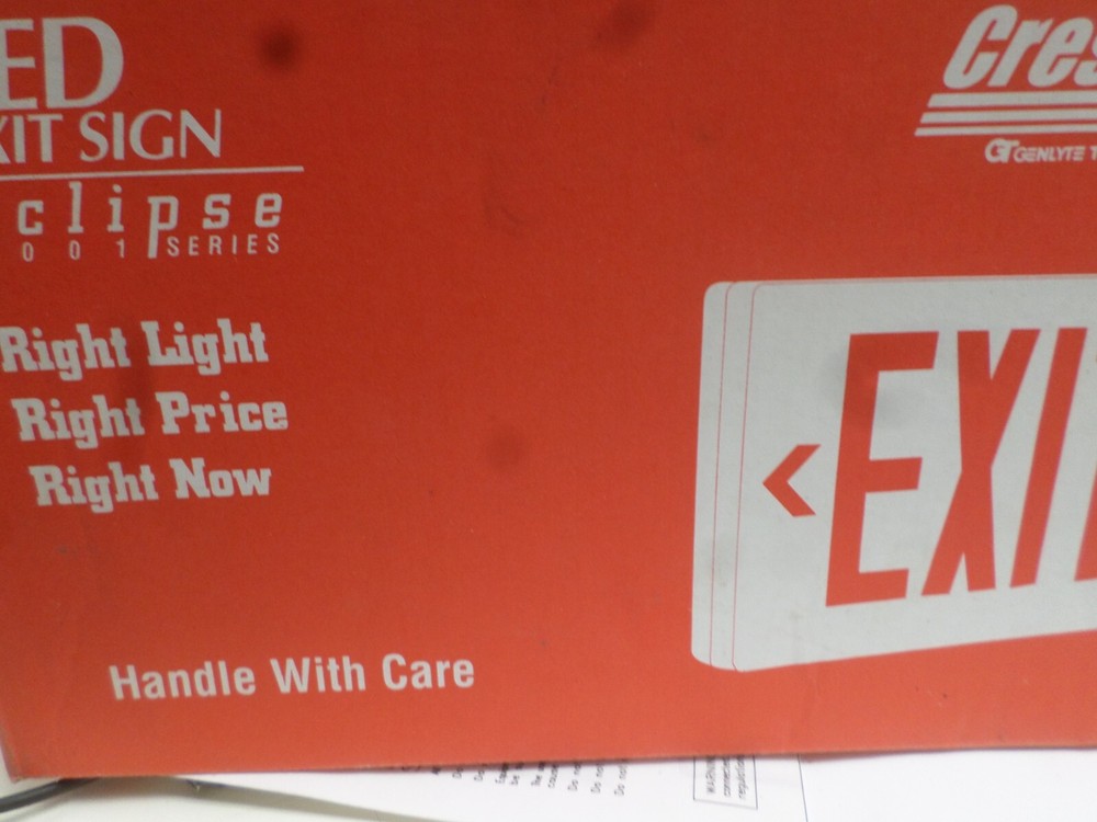 Crescent Universal SP Red LED Exit Light Eclipse Series 2001 NOS CPRW32E