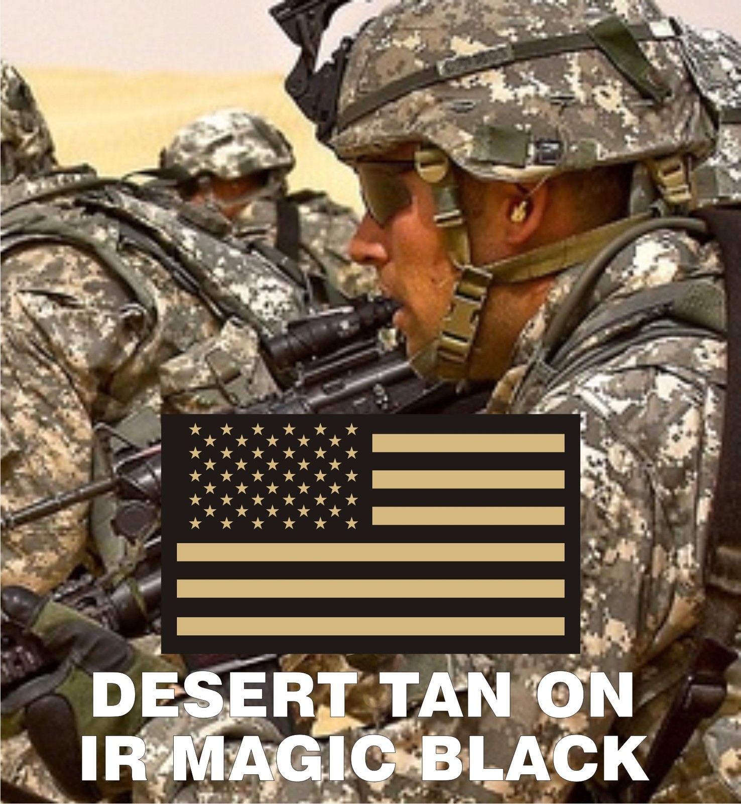 FWD USA FLAG NO LOGO TAN ON IR MB solasX 2nd 3.5"X2" WITH VELCRO® BRAND FASTENER