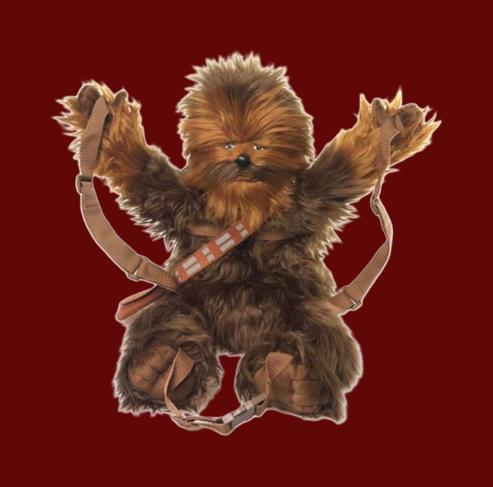 EUC Disney Star Wars Chewbacca Plush Backpack Brown Medium Bag Character Theme