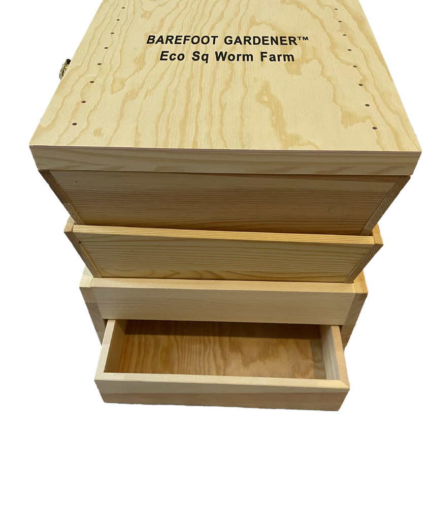 Indoor Wooden Worm Composter 3-Tray Stackable | Odour-Free, Eco-Friendly, Kitche