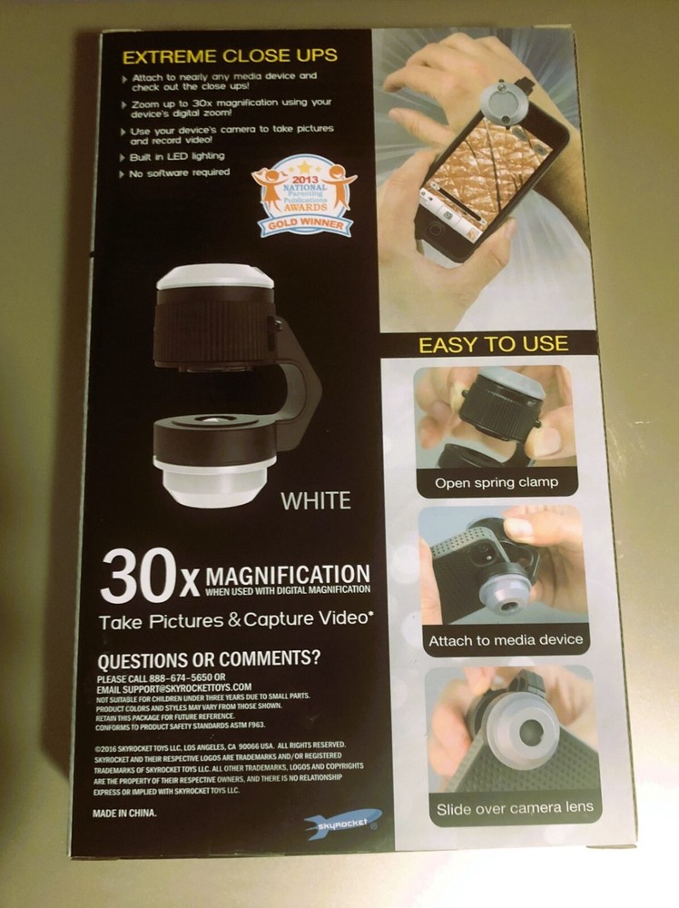 APPSCOPE 30x Quick Attach Microscope for Apple/Android Smartphones & Tablets