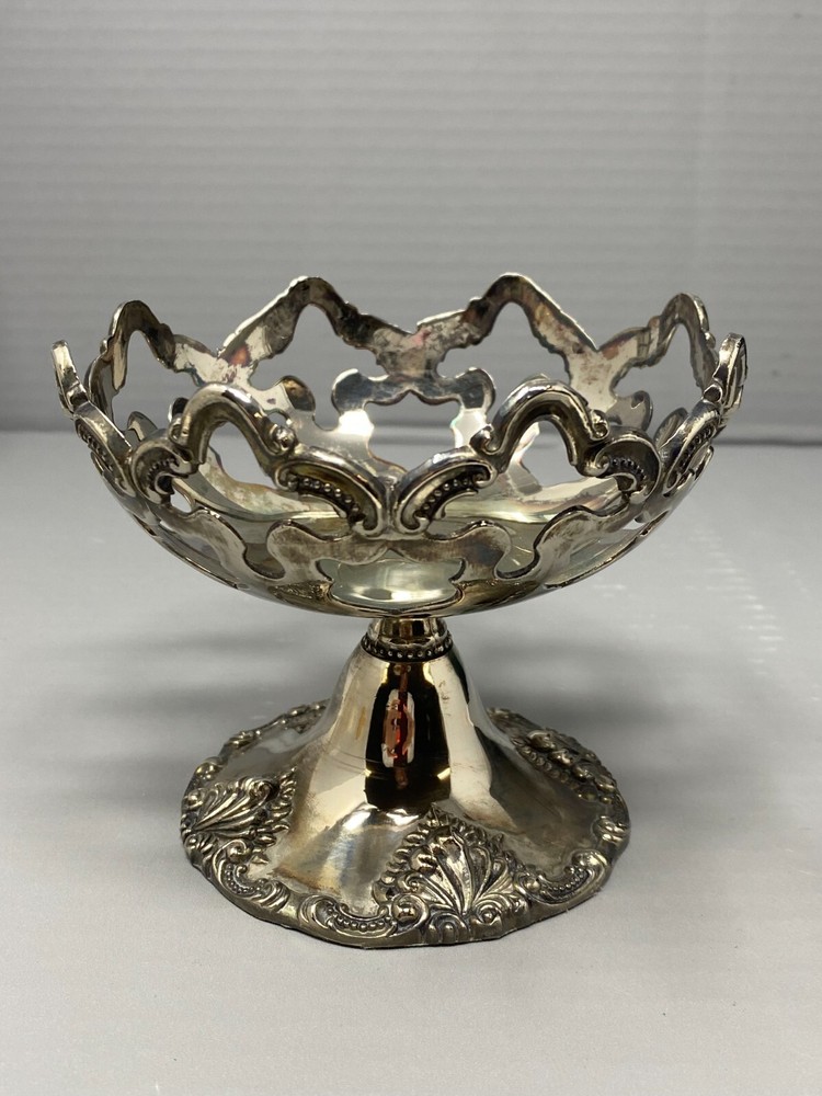 Godinger Silver Art Company Candy Dish Metalware Silver Plated Open Cut Out Vtg