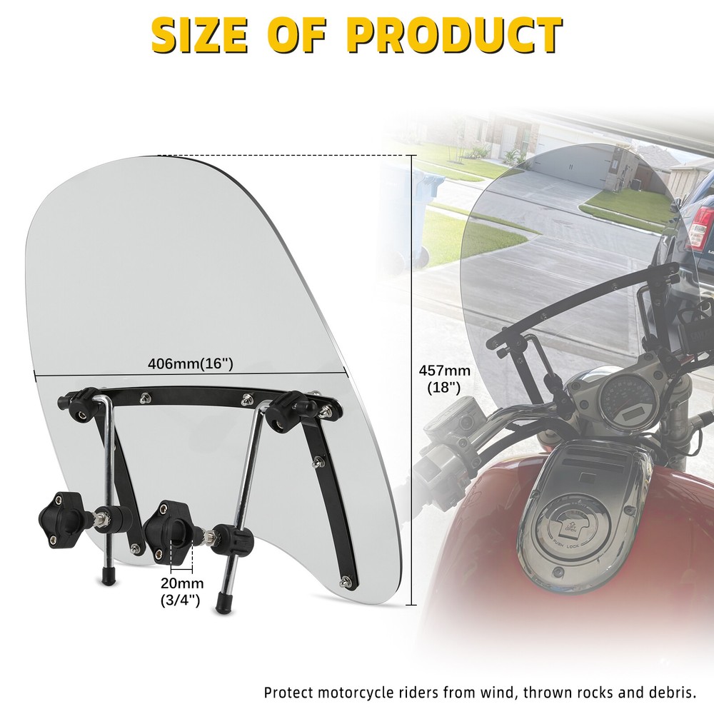 Motorcycle Smoke resistant Windscreen Windshield For Harley Davidson Cross Bones