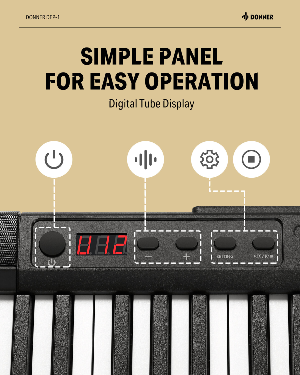 Donner DEP-1 88-Key Digital Piano Keyboard with Stand and Pedal