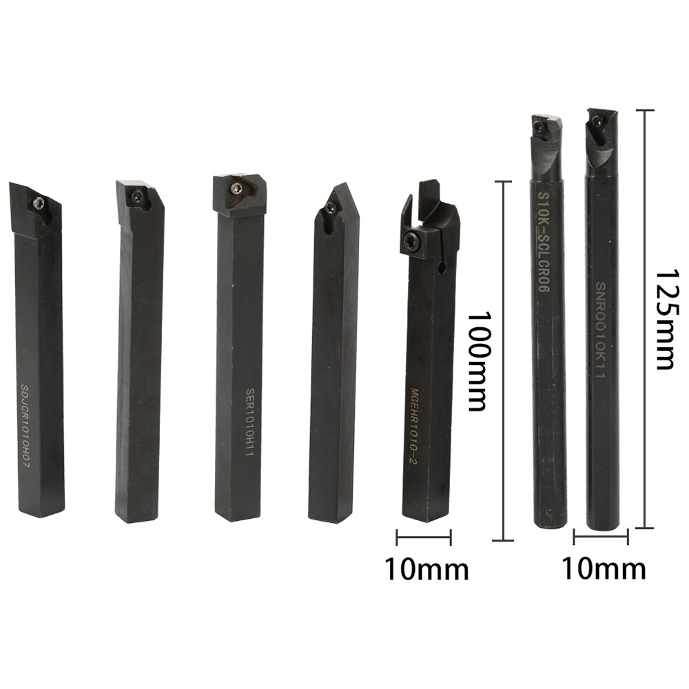 1/2" Lathe Indexable Carbide Insert + Turning Tooling Bit Holder Set N6N1