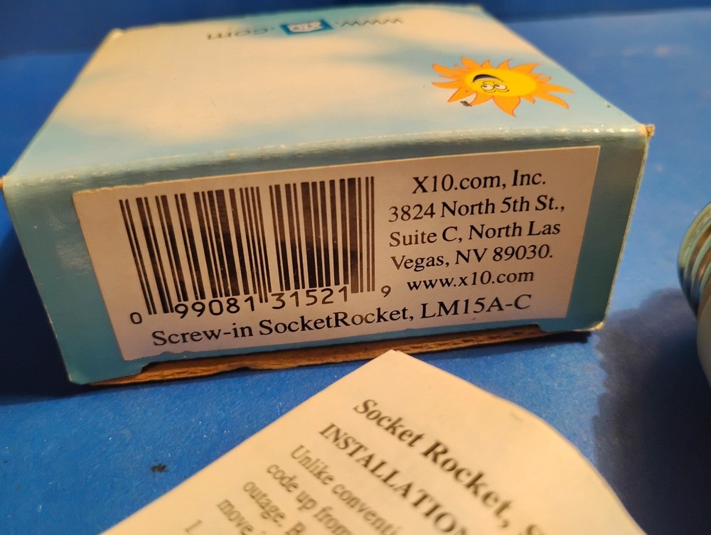 X10 LM15A Remote Controlled Lamp Module, Screw-In Socket Rocket NIB