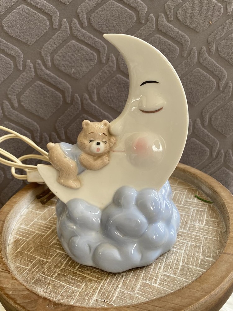 Ceramic Moon and Bear Night Light