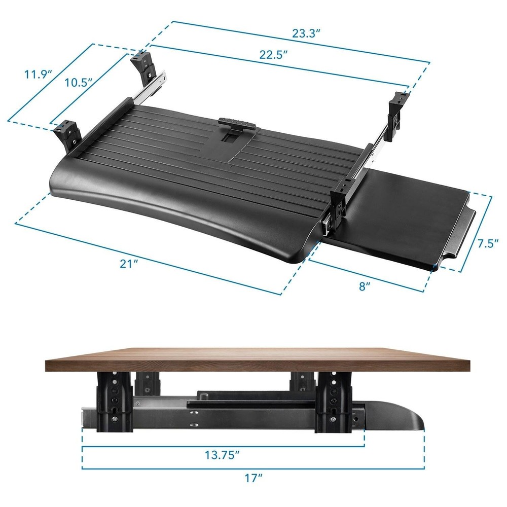 Mount-It! Under Desk Keyboard Drawer With Mouse Platform