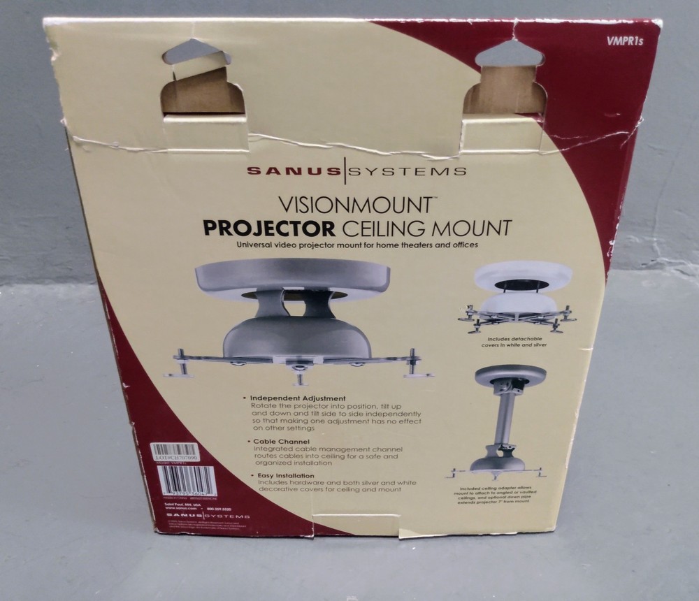 SANUS Universal Projector Ceiling Mount VMPR1s Quick Release 50lbs