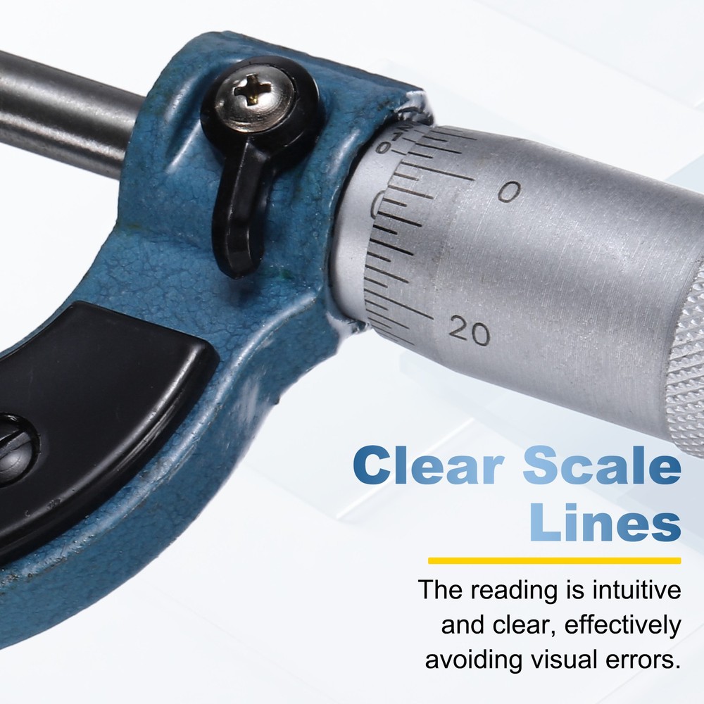 Outside Micrometer, 0-1inch Range 0.0001" Accuracy, Blue