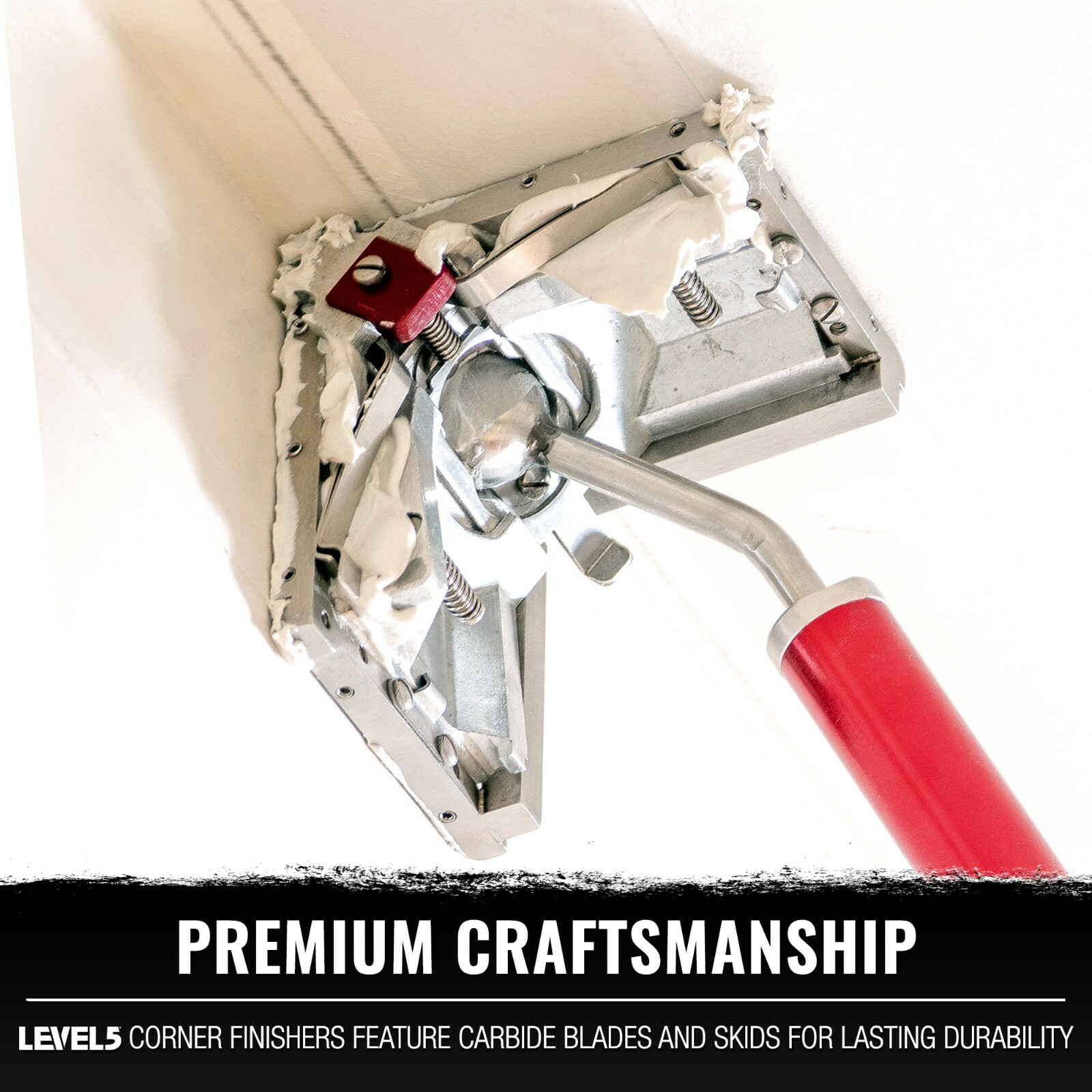 LEVEL5 Drywall Tools - 4" Corner Finisher (Angle Head) + 54" Handle | 4-535