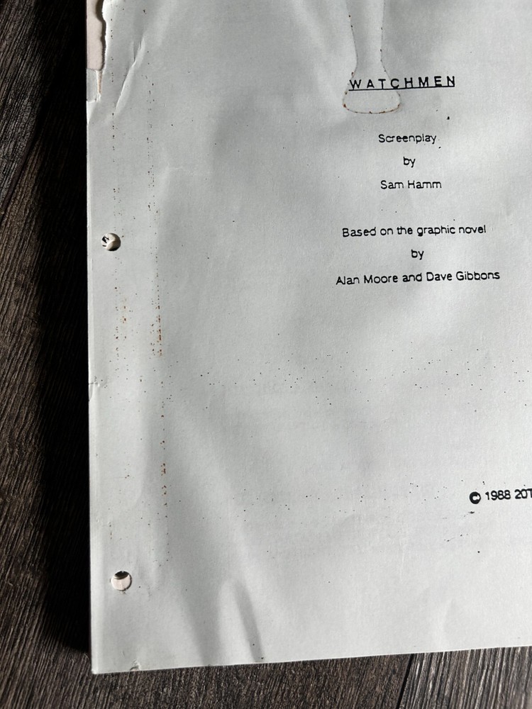 WATCHMEN Script Movie Screenplay Sam Hamm 1stDraft 1988 missing 1st pg DC Comics