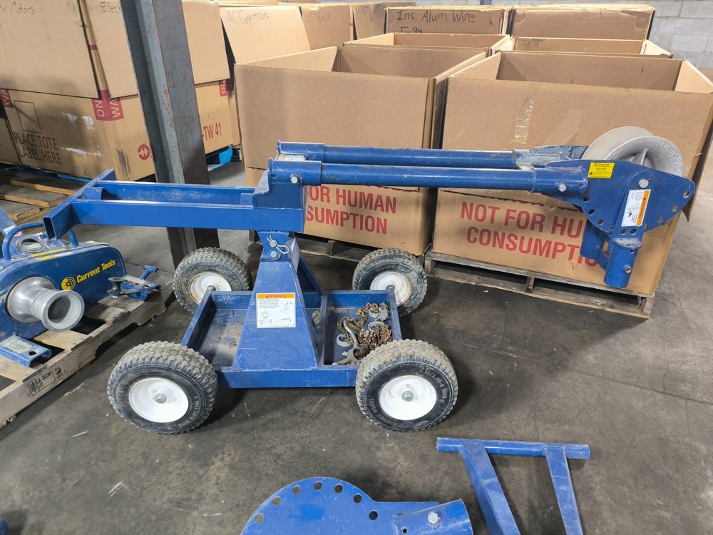 Current Tools Cable Puller System Carriage Reel Stand Coupling Accessories Blue